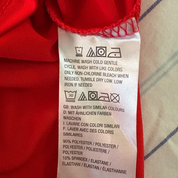 XS H By Halston Red Dolman Shirt Sleeve Button Front Blouse - Picture 12 of 13